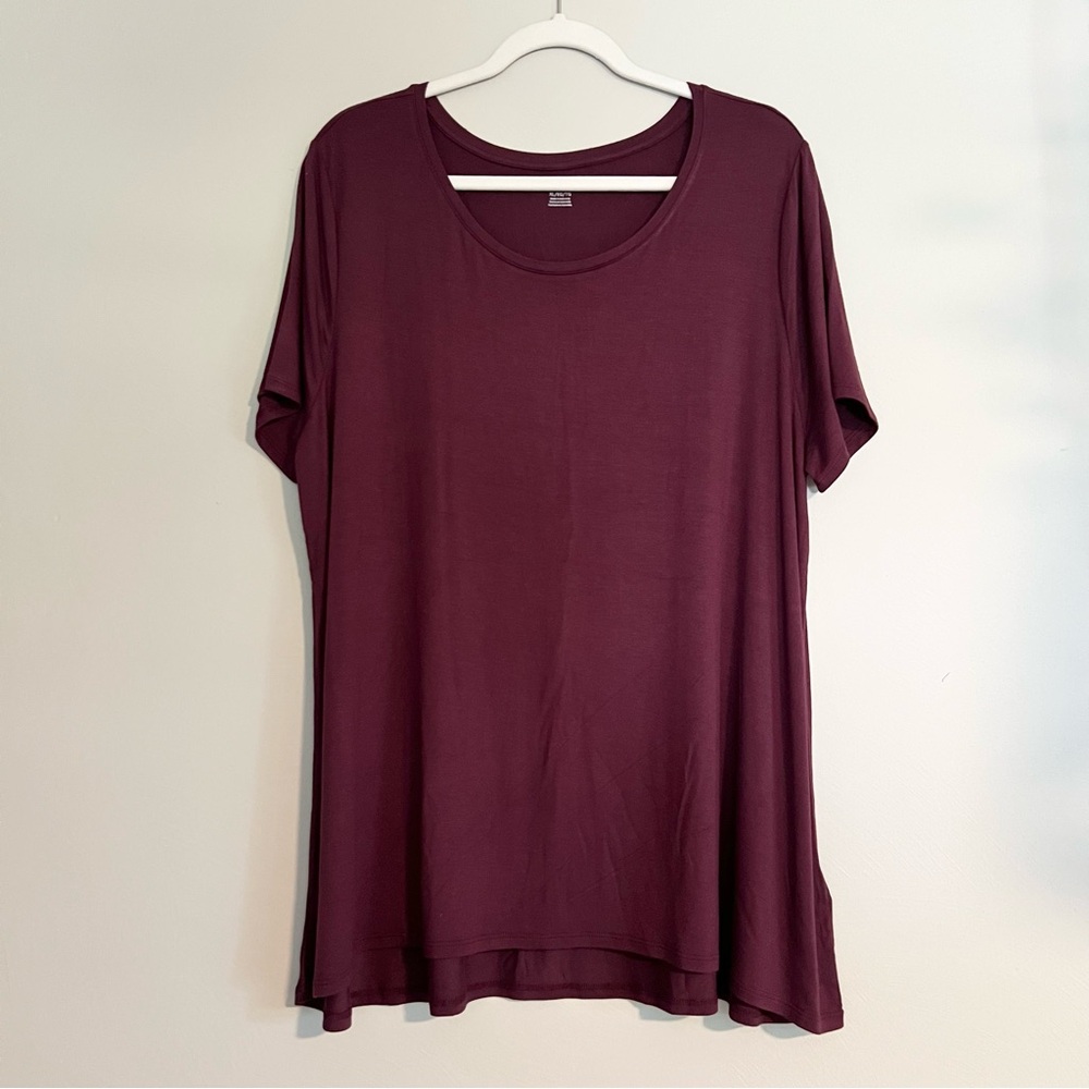 Amazon Essentials Women's Burgundy Tunic Scoop Neck Top
